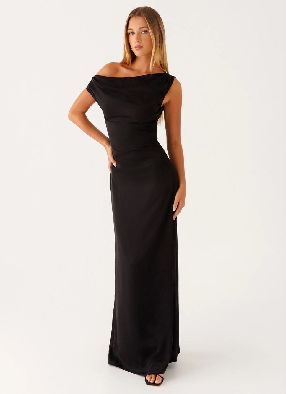 Peppermayo NWT Heart of Glass Black Maxi off the shoulder formal dress size 4